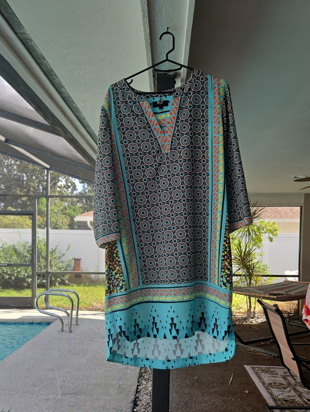 Women’s Turquoise Geo Print Dress